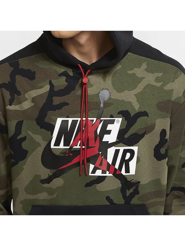Толстовка Air Jordan Jumpman Hoodies Classics Camo 'Olive green' — изображение 4 из 4, оливковый зеленый