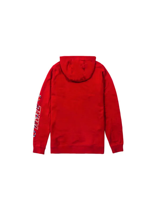 Толстовка Nike Sportswear Club Printing Long Sleeves Pullover Drawstring Red — изображение 2 из 4, красный