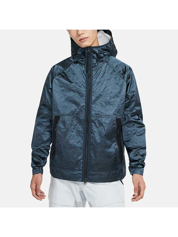 Куртка nsw tech pack woven hooded jacket blue Nike — изображение 3 из 4, синий