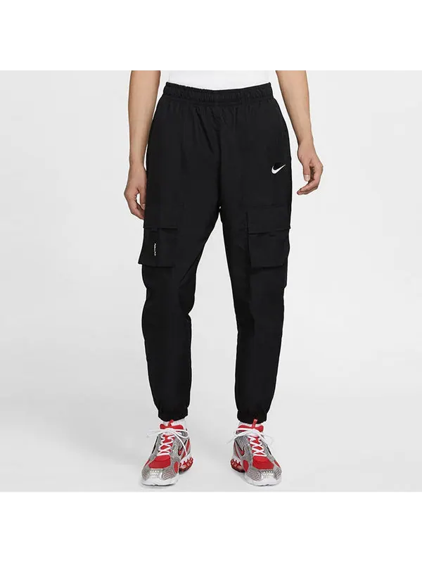 Брюки men's air casual woven black long pants/trousers Nike — изображение 3 из 4, черный