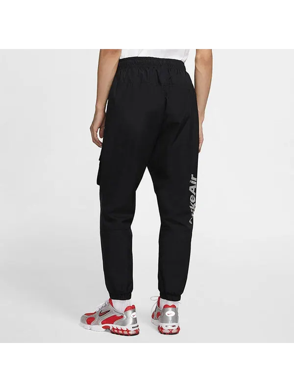 Брюки men's air casual woven black long pants/trousers Nike — изображение 4 из 4, черный