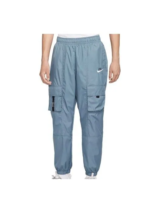Брюки air athleisure casual sports multiple pockets woven long pants blue Nike — изображение 1 из 4, синий