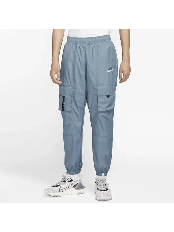Брюки air athleisure casual sports multiple pockets woven long pants blue Nike — изображение 4 из 4, синий