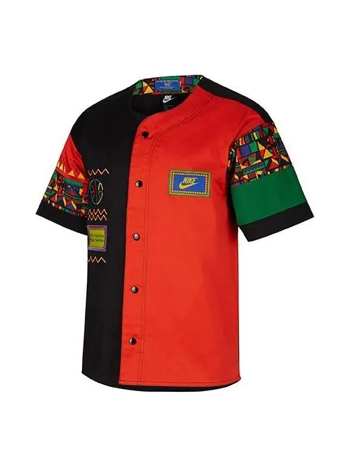 Куртка Nike Geometry Pattern Splicing Design Short Sleeve Jacket Black — изображение 1 из 4, черный