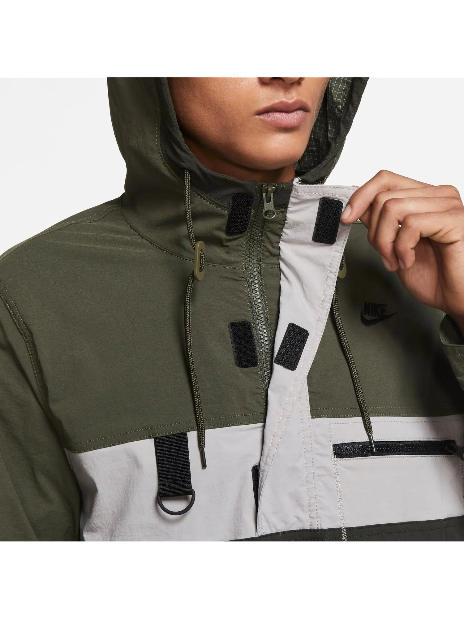 Куртка Nike Hype Hike 'Green Black' — изображение 4 из 5, зеленый/черный
