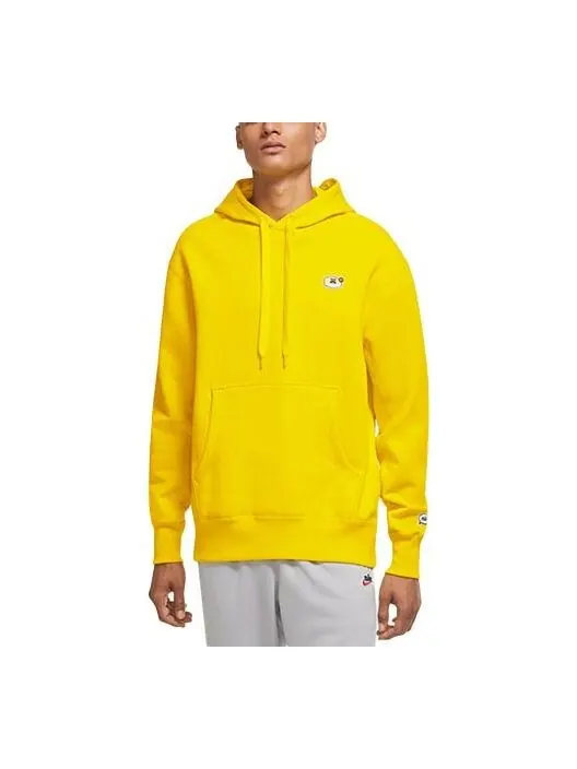 Толстовка Nike Sportswear Airmoji Embroidered Pattern Knit Fleece Yellow — изображение 1 из 3, желтый