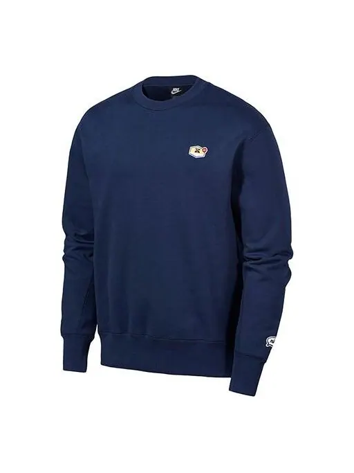 Толстовка Nike Sportswear logo Casual Sports Round Neck Pullover Blue — изображение 1 из 4, темный темный синий