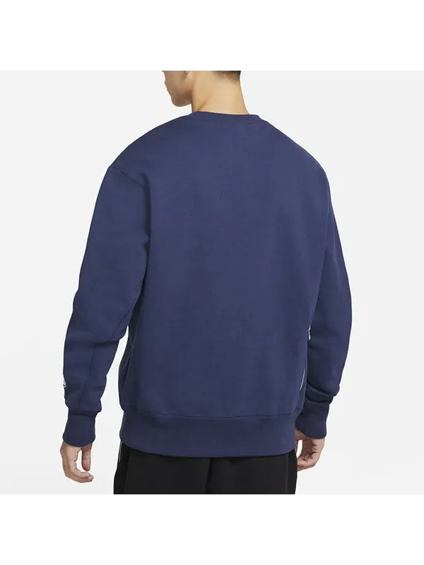 Толстовка Nike Sportswear logo Casual Sports Round Neck Pullover Blue — изображение 4 из 4, темный темный синий