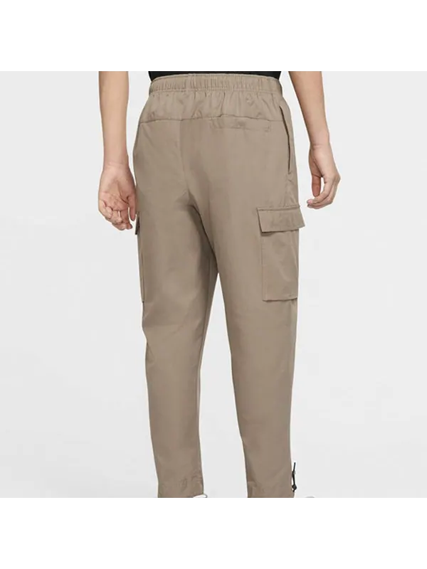 Брюки sportswear logo small label embroidered woven cargo long pants olive grey gray Nike — изображение 4 из 4, серый