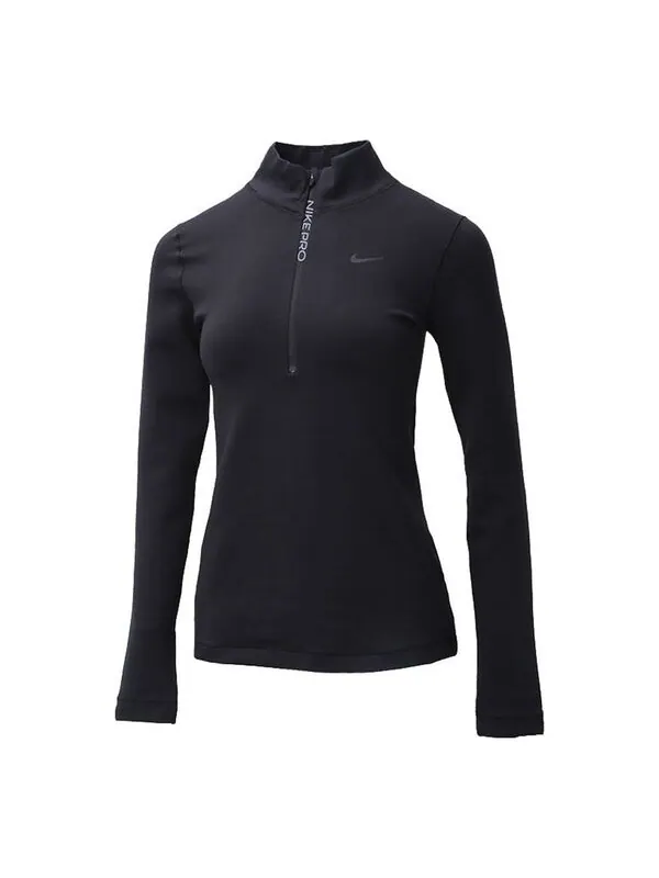 Футболка pro quick dry stand-up collar sweateshirt black Nike — изображение 1 из 4, черный