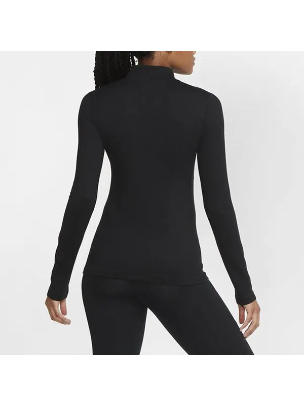 Футболка pro quick dry stand-up collar sweateshirt black Nike — изображение 4 из 4, черный