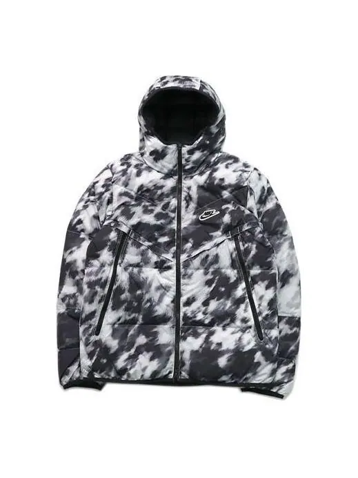 Пуховик Men's Nike Down-fill Windrunner Shield Sports Stay Warm Hooded Jacket Down Jacket White — изображение 1 из 4, белый