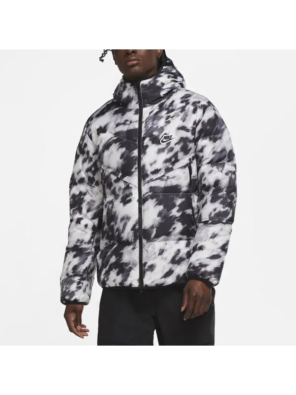 Пуховик Men's Nike Down-fill Windrunner Shield Sports Stay Warm Hooded Jacket Down Jacket White — изображение 4 из 4, белый