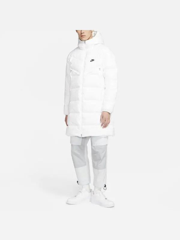 Куртка Nike Sportswear Down-fill Windrunner Shield Long Down Jacket White — изображение 3 из 3, белый