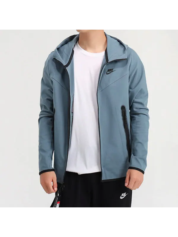 Куртка Nike Sportswear Full-length zipper Cardigan hooded track Jacket — изображение 4 из 4, синий