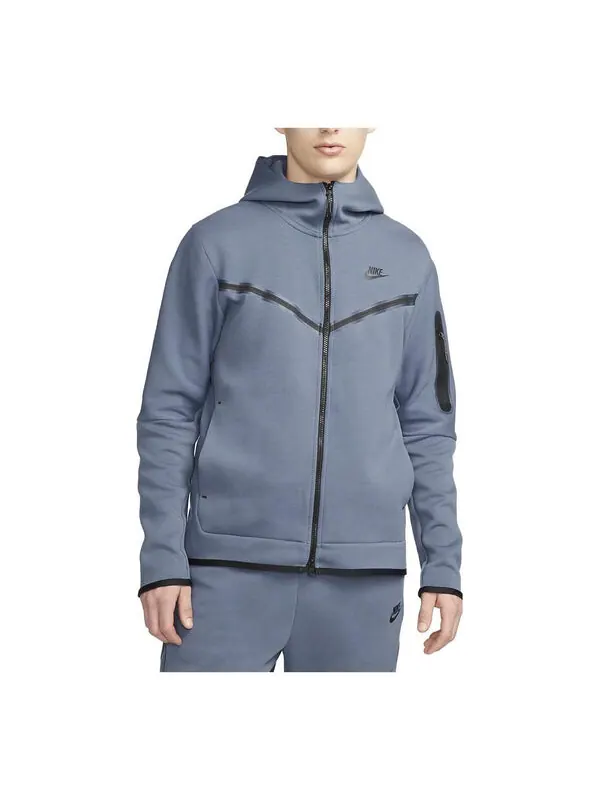 Куртка sportswear tech fleece full-zip hoodie 'blue grey' Nike — изображение 1 из 1, серый