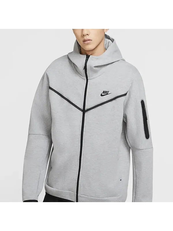 Толстовка Nike Sportswear Tech Fleece Men's Black — изображение 3 из 4, серый