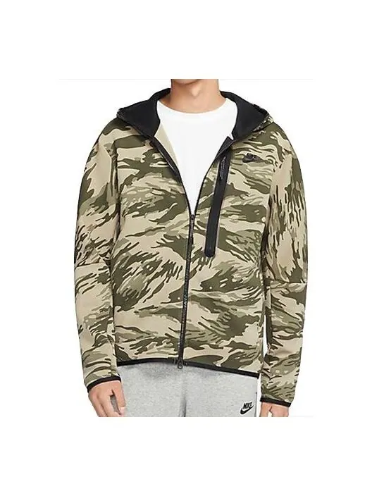 Куртка sportswear tech fleece hoodie men's stone Nike — изображение 1 из 3, серый