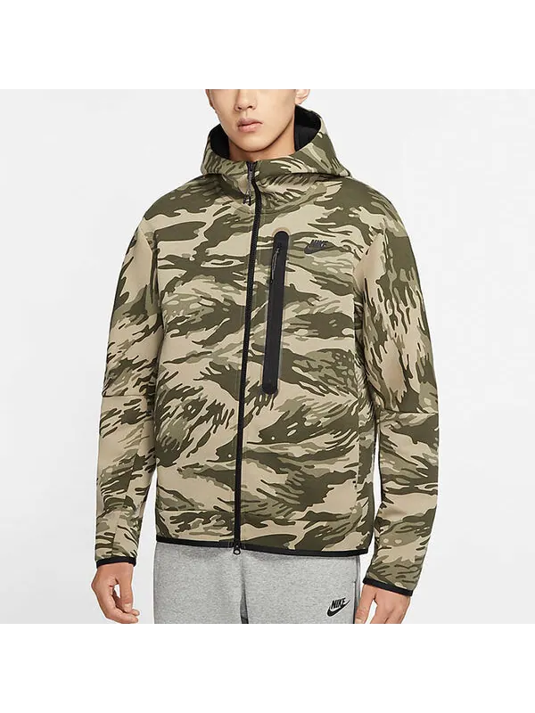 Куртка sportswear tech fleece hoodie men's stone Nike — изображение 2 из 3, серый