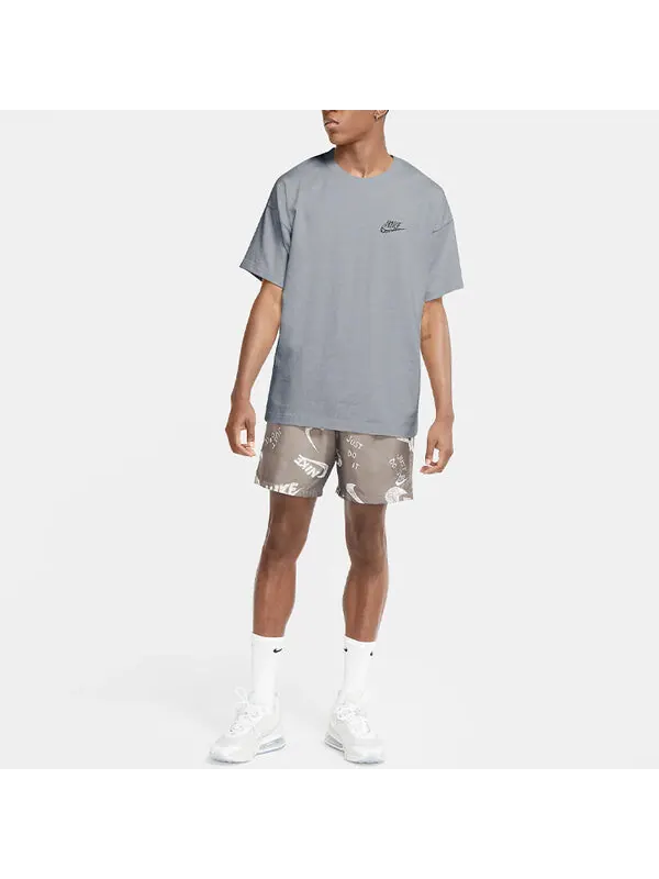 Футболка logo round neck casual sports short sleeve gray Nike — изображение 4 из 4, серый