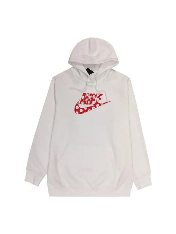 Толстовка (WMNS) Nike Big Swoosh Dot Logo Pullover Hoodie 'White' — изображение 1 из 2, белый