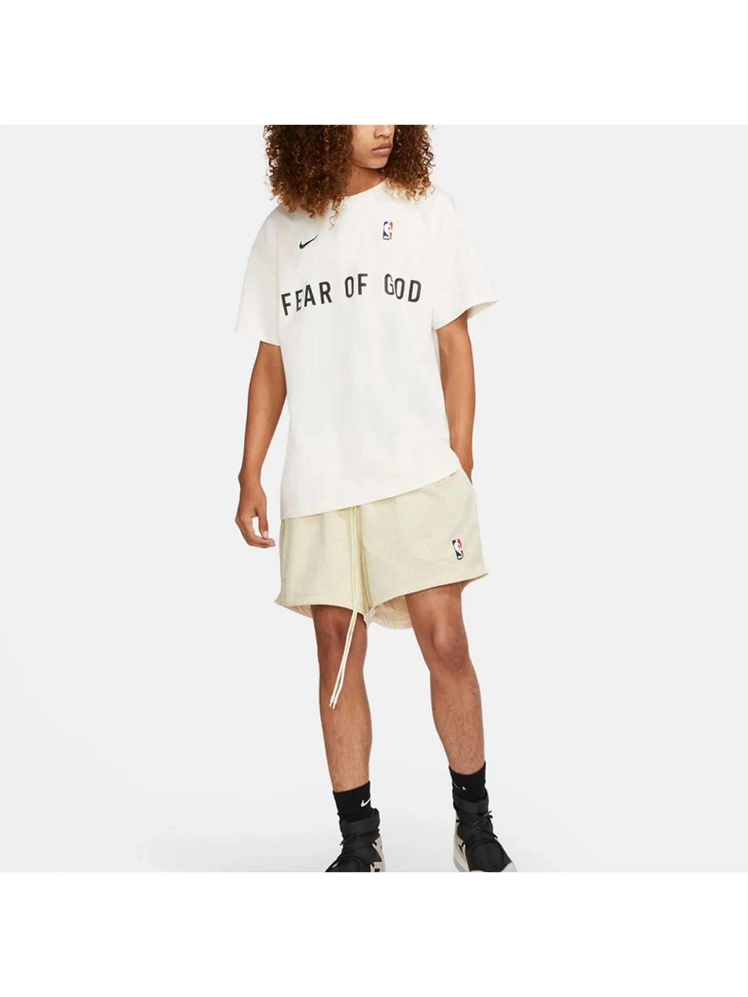 Спортивные шорты Nike x Fear of God x NBA Basketball Shorts Men Beige Creamy — изображение 4 из 4, бежевый