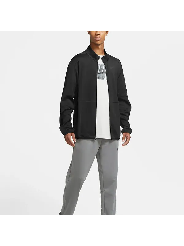Куртка Nike DRI-FIT logo Colorblock Stand Collar Knit Training Jacket Black — изображение 3 из 3, черный