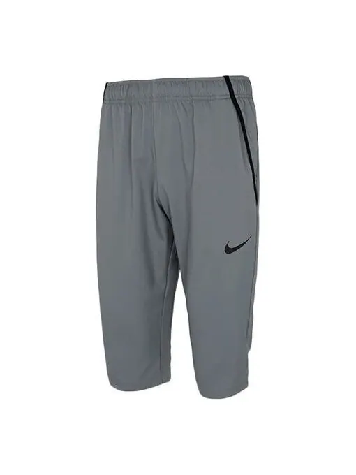 Шорты training sports men's mid-length cropped pants grey Nike — изображение 1 из 4, серый