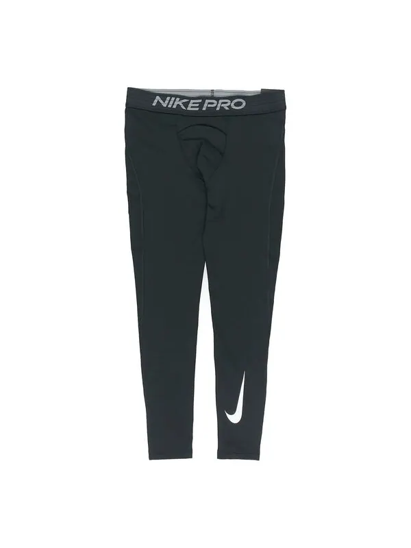 Брюки men's pro dri-fit sports training ribbed leggings black Nike — изображение 1 из 2, черный