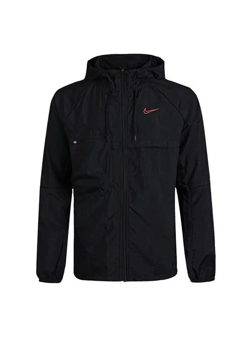 Куртка Men's Nike Logo Sports Hooded Jacket Black — изображение 1 из 4, черный