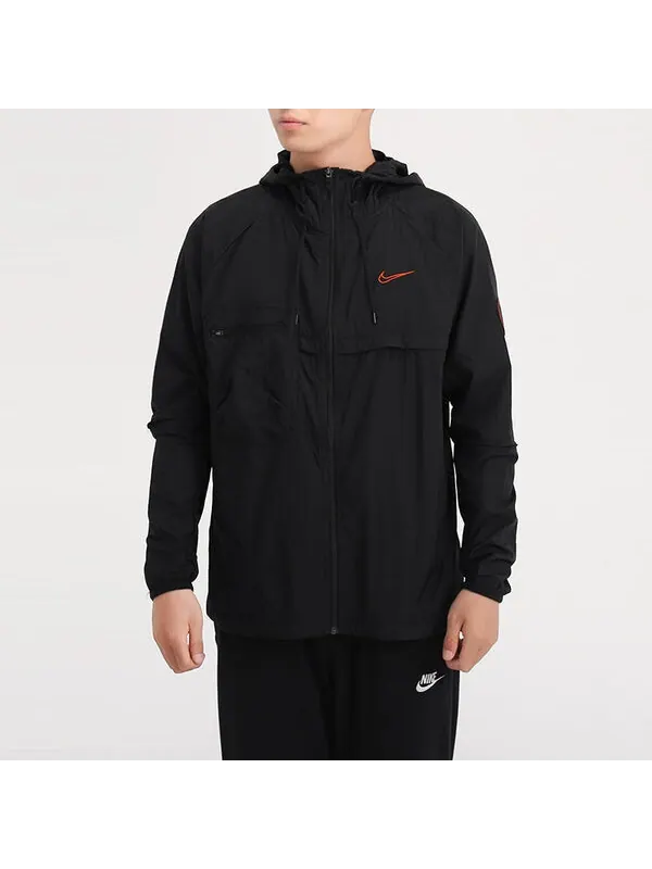 Куртка Men's Nike Logo Sports Hooded Jacket Black — изображение 3 из 4, черный