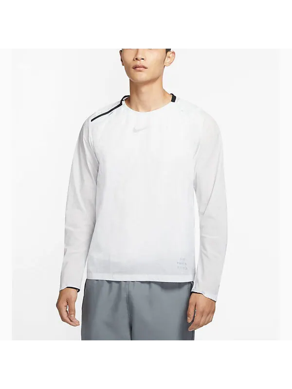 Толстовка Nike Run Division Midlayer Woven Running Tops White — изображение 2 из 4, белый