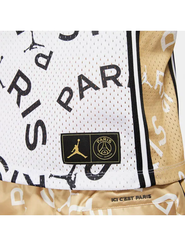 Футболка пари сен-жермен Air Jordan — изображение 3 из 4, белый/золотистый