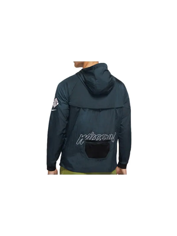 Толстовка windrunner wild run running jacket green Nike — изображение 2 из 2, зеленый
