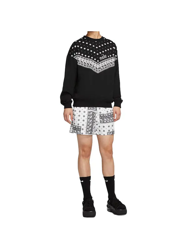 Толстовка (WMNS) Nike Sportswear Heritage Round-neck Sweatshirt 'Black' — изображение 2 из 3, черный