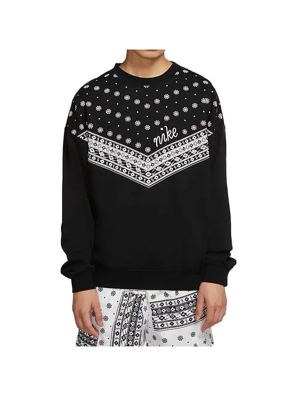 Толстовка (WMNS) Nike Sportswear Heritage Round-neck Sweatshirt 'Black' — изображение 3 из 3, черный