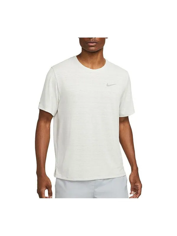 Футболка Men's Nike Dri-fit Miler Solid Color Logo Luminous Crew Neck Running Short Sleeve Light — изображение 1 из 2, мульти