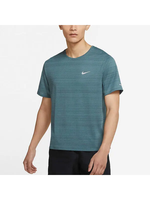 Футболка m nk df miler top ss running training sports short sleeve grey green graygreen Nike — изображение 4 из 4, зеленый