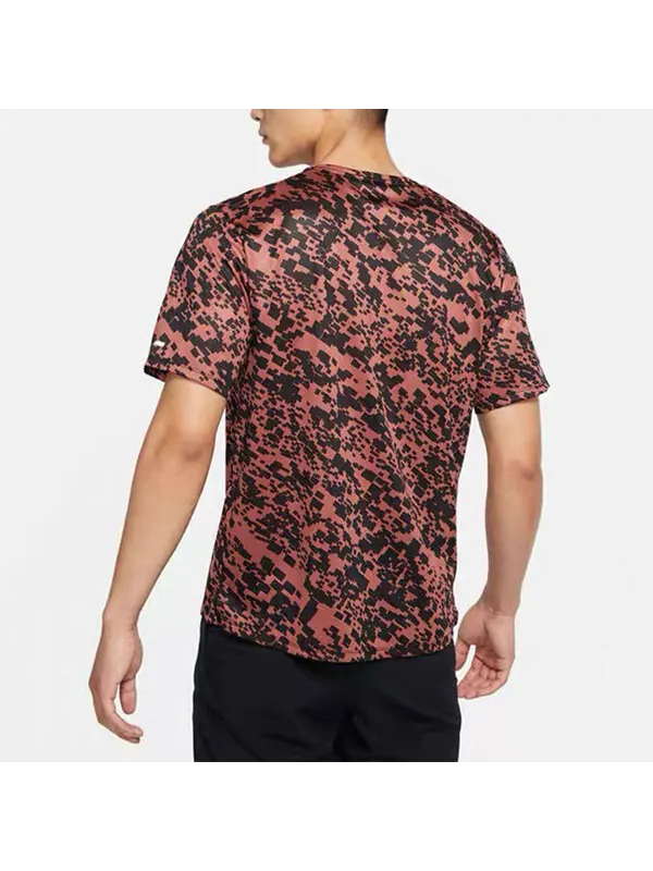 Футболка dri fit miler wild run с коротким рукавом мужские Nike — изображение 2 из 2, черный/красный