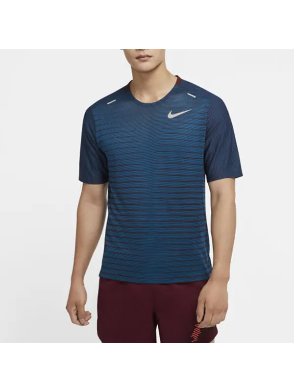 Футболка techknit future fast running round neck short sleeve 'brownred dark green black' Nike — изображение 3 из 4