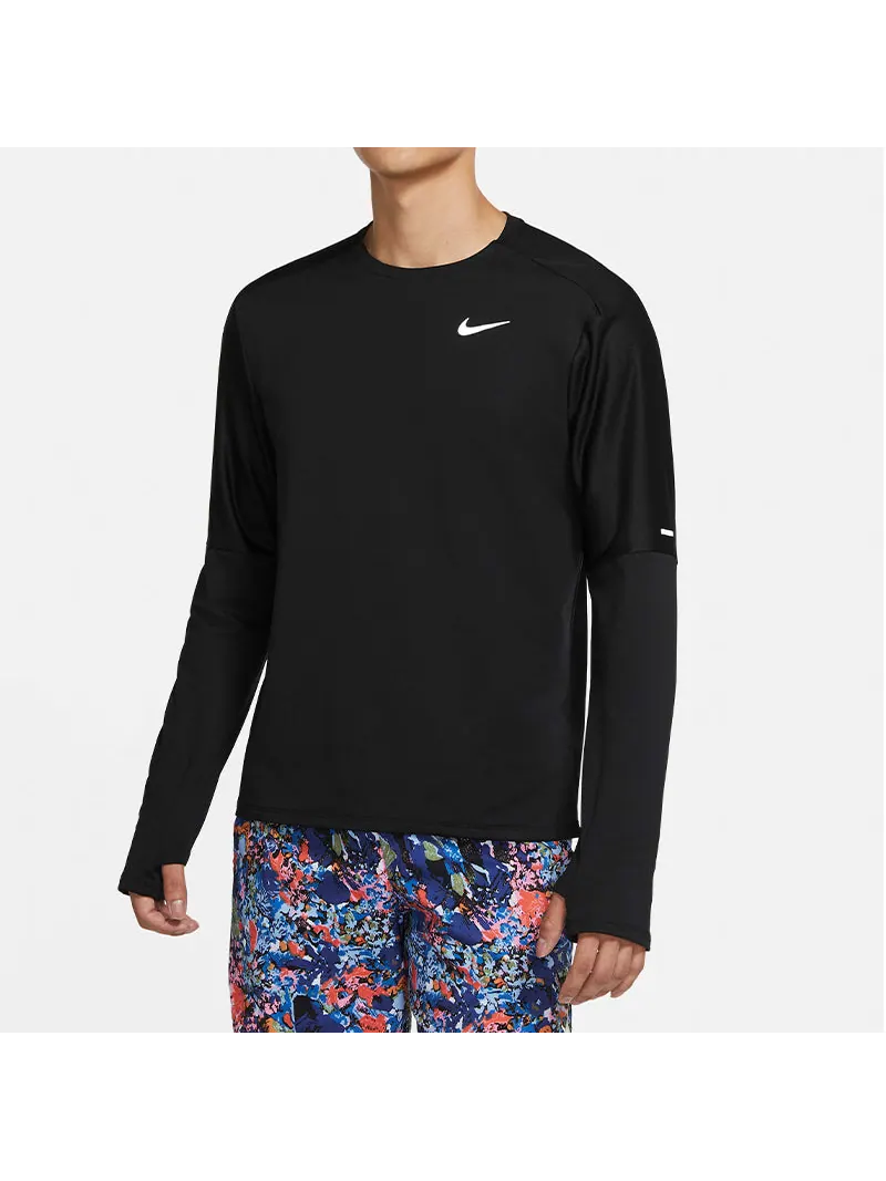 Мужская спортивная футболка Nike Dri-FIT для бега и тренировок, с круглым вырезом — изображение 4 из 5, черный