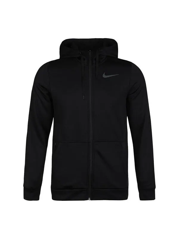 Куртка Nike Therma Full-length zipper Cardigan Training Hooded Jacket Black — изображение 1 из 4, черный
