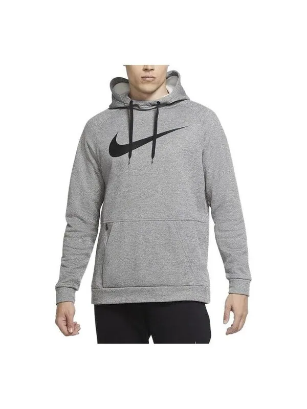 Толстовка Nike Therma Pullover Swoosh Training Hoodie 'Dark Grey Heather' — изображение 1 из 4, темный серый/черный