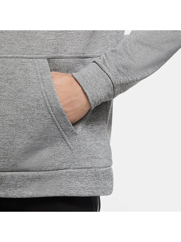 Толстовка Nike Therma Pullover Swoosh Training Hoodie 'Dark Grey Heather' — изображение 4 из 4, темный серый/черный