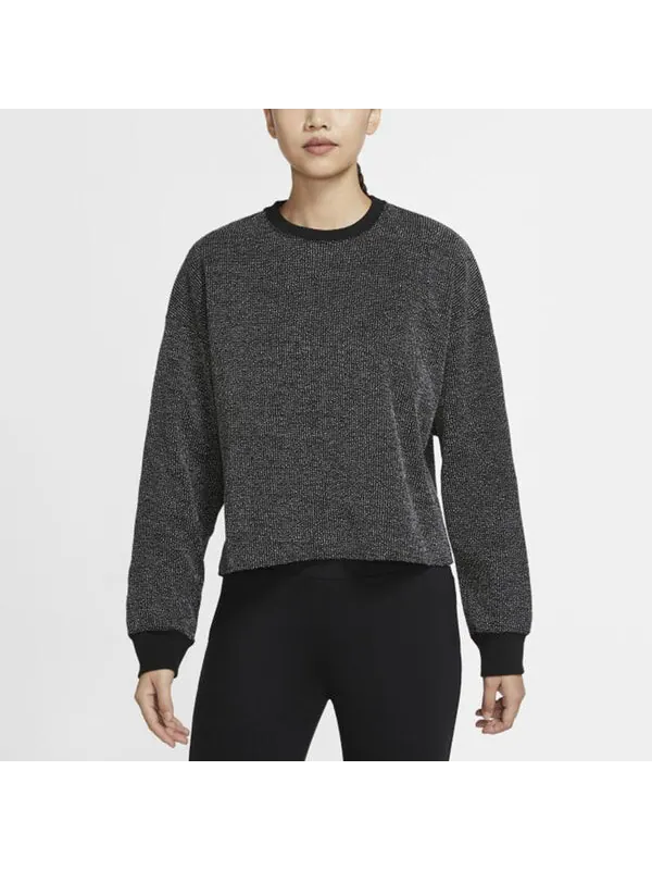 Свитер as yoga stmt cln cover up round-neck swea black Nike — изображение 3 из 4, черный