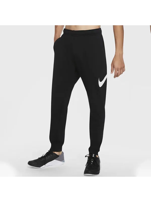 Брюки men's training running casual sports pants/trousers/joggers autumn black Nike — изображение 3 из 4, черный
