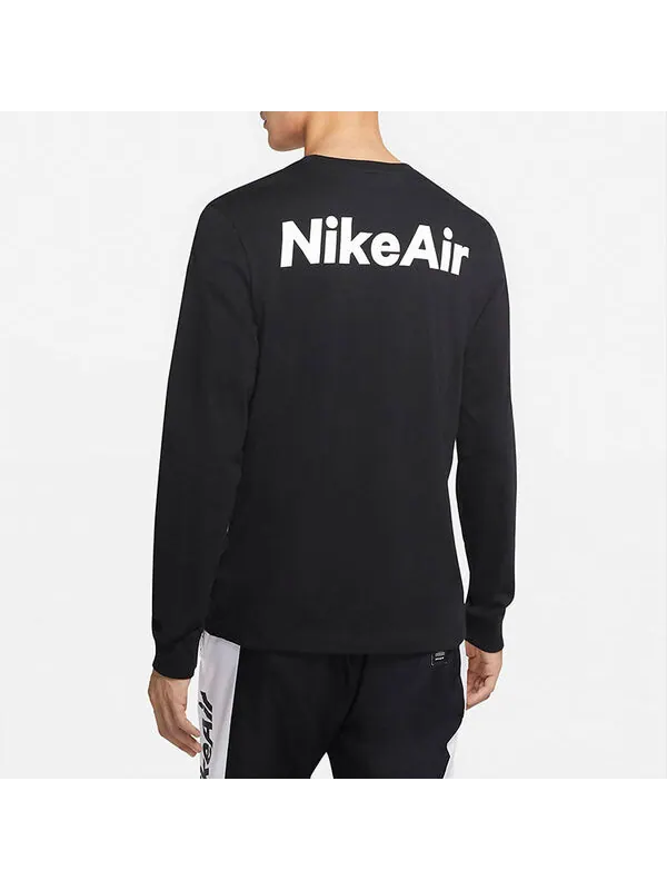 Футболка Nike Casual Sports Round Neck Logo Long Sleeves Black — изображение 4 из 4, черный