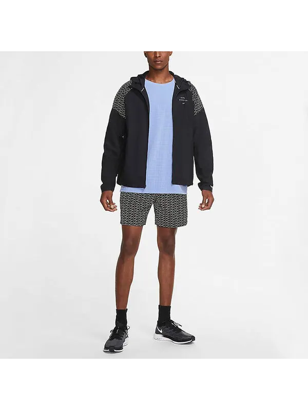Куртка run division flash logo reflective printing hooded running jacket black Nike — изображение 3 из 3, черный