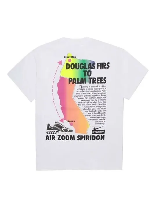 Футболка x stussy кроссовер логотип граффити печать футболка Nike — изображение 1 из 4, белый