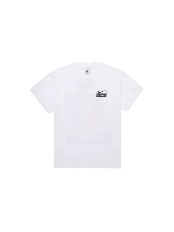 Футболка x stussy кроссовер логотип граффити печать футболка Nike — изображение 2 из 4, белый